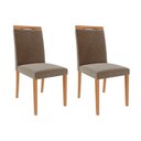 Ver imagem 1 de Conjunto: Mesa Sala Jantar Helena C/ Tampo Madeirado C/ Vidro 210x100 Cm e 6 Cadeiras Laura