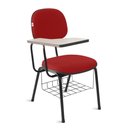 Ver imagem 1 de Cadeira Ágata Secretária Universitária Pé Palito Tecido: Vermelho