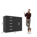 Ver imagem 4 de Cômoda 2 Portas 5 Gavetas Black