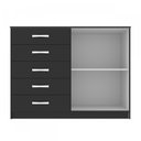 Ver imagem 3 de Cômoda 2 Portas 5 Gavetas Black Preto