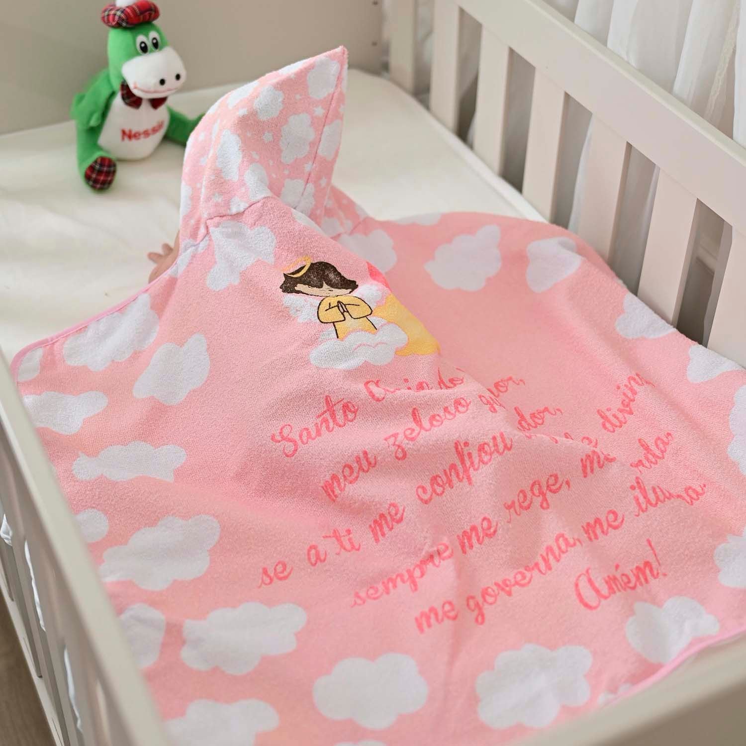 Ver imagem 2 de Toalha de Banho Bebe Anjinho da Guarda Bublim: Rosa