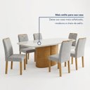 Ver mais imagens de Conjunto de Mesa de Jantar 6 Lugares com Tampo de Vidro Diana Cinamomo e Off White