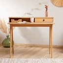 Ver imagem 1 de Mesa Escrivaninha Madeira 1 Gaveta Nicho Integrado Malina Madeirado