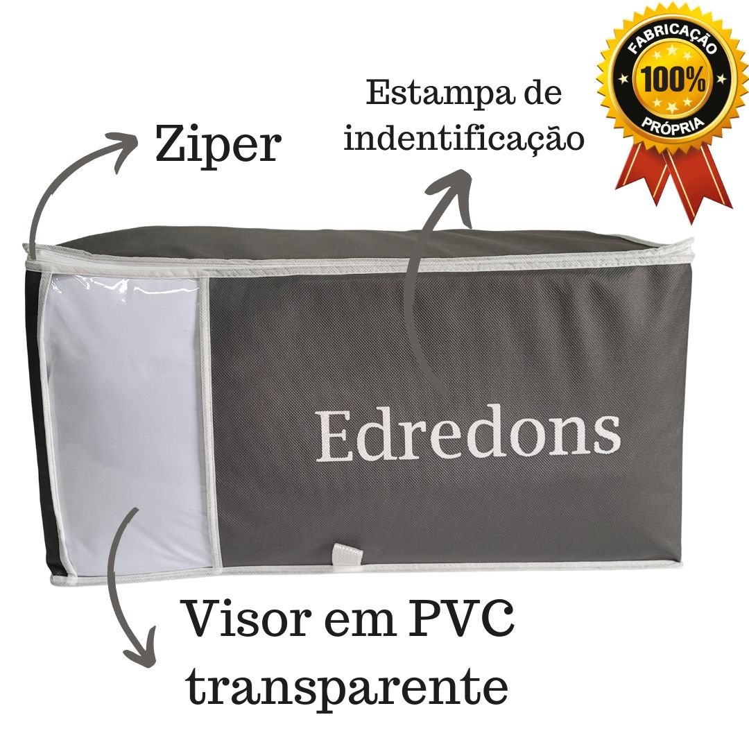 ORGANIZADOR EDREDON GRANDE TNT CINZA Organizatto Organizador Edredom - 1