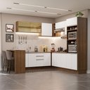 Ver imagem 1 de Armário de Cozinha Completa de Canto 504cm Rustic/Branco Glamy Madesa 01