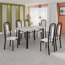 Ver imagem 1 de Conjunto de Mesa Tubular com 6 Cadeiras Lara Preto/Arabesco