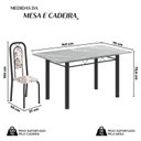 Ver imagem 3 de Conjunto de Mesa Tubular com 6 Cadeiras Lara Preto/Arabesco