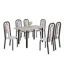 Ver imagem 2 de Conjunto de Mesa Tubular com 6 Cadeiras Lara Preto/Arabesco