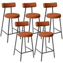 Ver imagem 1 de Kit 05 Banquetas Baixa para Cozinha Sala de Jantar Bancada Milão L02 Tecido Terracota - lyam decor L