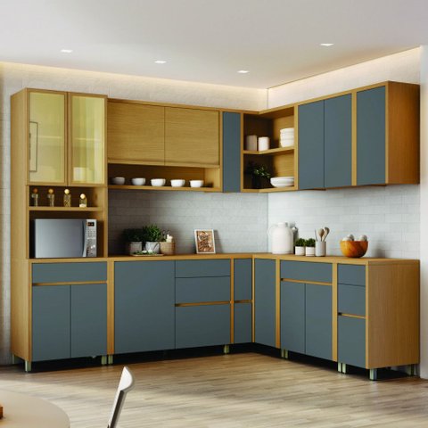 Cozinha 11 Peças Condessa Nesher Canto Paneleiro 100% MDF