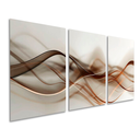 Ver imagem 1 de Quadros Decorativos Abstrato Ondas Marrons Moderno Sala Hall