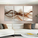 Ver imagem 3 de Quadros Decorativos Abstrato Ondas Marrons Moderno Sala Hall