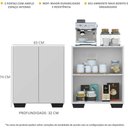 Ver imagem 4 de Aparador Buffet 2 Portas com Pés Quadrados Veneza Multimóveis V3610 Branco/Preto