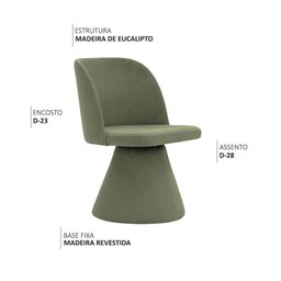 Cadeira de Jantar Giratória Liz Linho Verde - Nexta Casa - 3