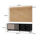 Ver imagem 2 de Conjunto Rack Preto Touch com Avelã e Painel Parede Cedro Ventura Carraro