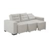 Sofá Cama Retrátil Reclinável 3 Lugares Anturio Linho Cinza - Basoto Estofados - 1