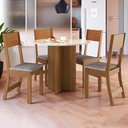 Ver imagem 3 de Conjunto Mesa de Jantar Alice com 4 Cadeiras Estofadas Freijó/Offwhite - Rede Móveis