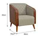 Ver imagem 3 de Kit 02 Poltronas Cadeira Decorativa Sala Estar Silmara Linho Compose - Montanaris Decor