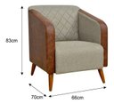 Ver imagem 3 de Kit 02 Poltronas Cadeira Decorativa Sala Estar Silmara Linho Compose - Montanaris Decor