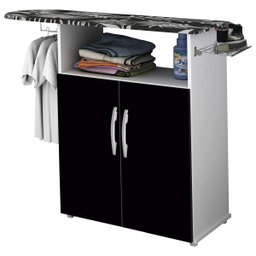 Balcão Armário com Tábua de Passar Roupa Embutida Braco/preto 2 Portas - 1