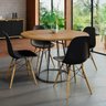 Conjunto Mesa Redonda Belmont 120cm com 4 Cadeiras Pretas Charles Eames Eiffel - 1