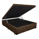 Ver imagem 1 de Cama Baú Casal Marrom Sleep Suede 138x188x41