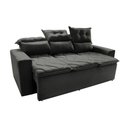 Ver imagem 7 de Sofá 3 Lugares Retrátil e Reclinável 2.00m Cama Inbox Smal com Bordado Pantográfico Suede Cinza