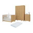 Ver imagem 1 de Quarto de Bebê Completo Berço Americano 3 em 1 Colchão Dengo Multimóveis Mp4604 Madeirado
