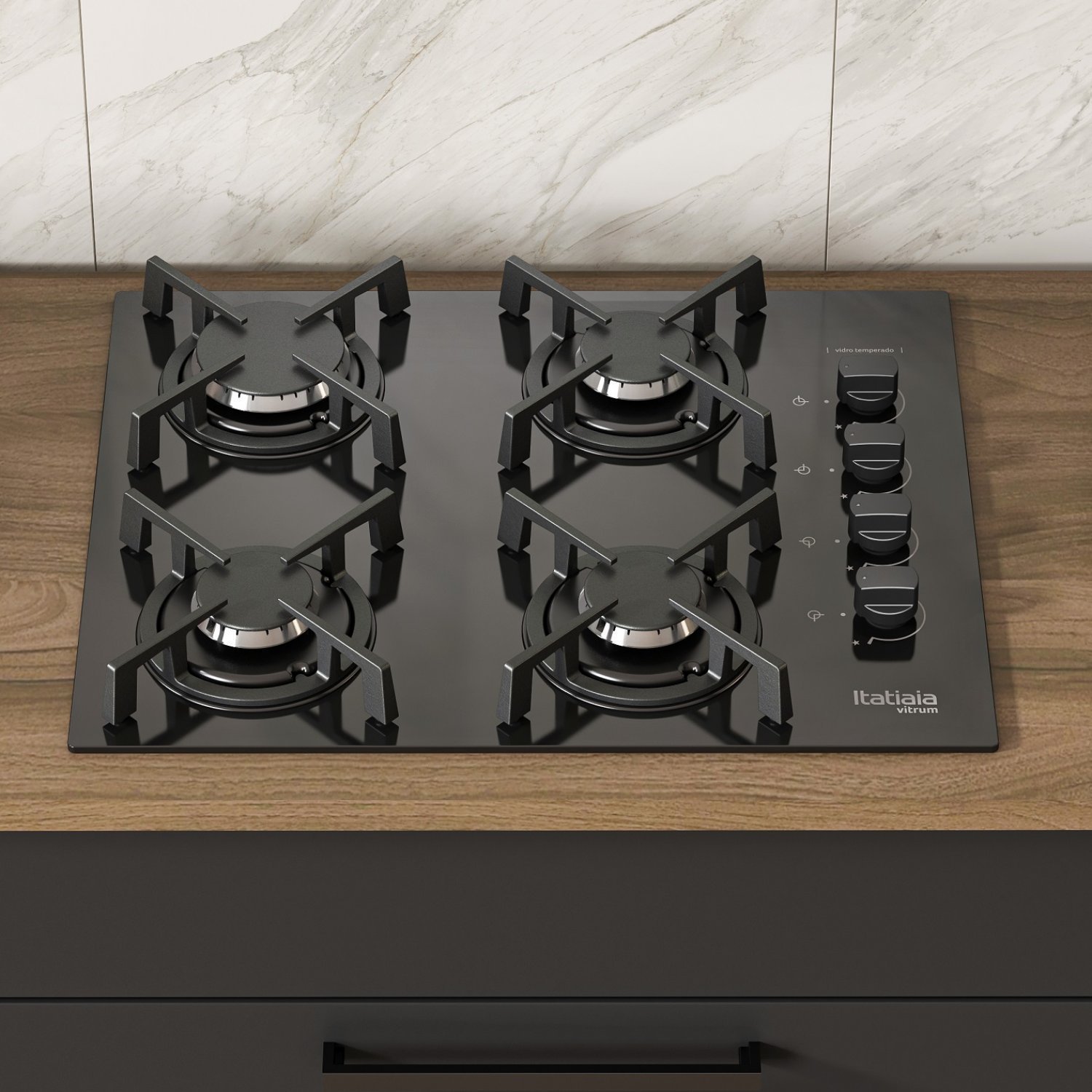 Cooktop 4 Bocas a Gás Bivolt Vitrum Itatiaia | MadeiraMadeira