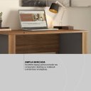 Ver imagem 6 de Escrivaninha Mesa Escritório Home Office Morada 90cm Amendola e Grafito Marrom