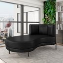 Ver imagem 1 de Sofá Chaise Lado Esquerdo Downey Sala de Estar Pu Preto G15 - Gran Belo