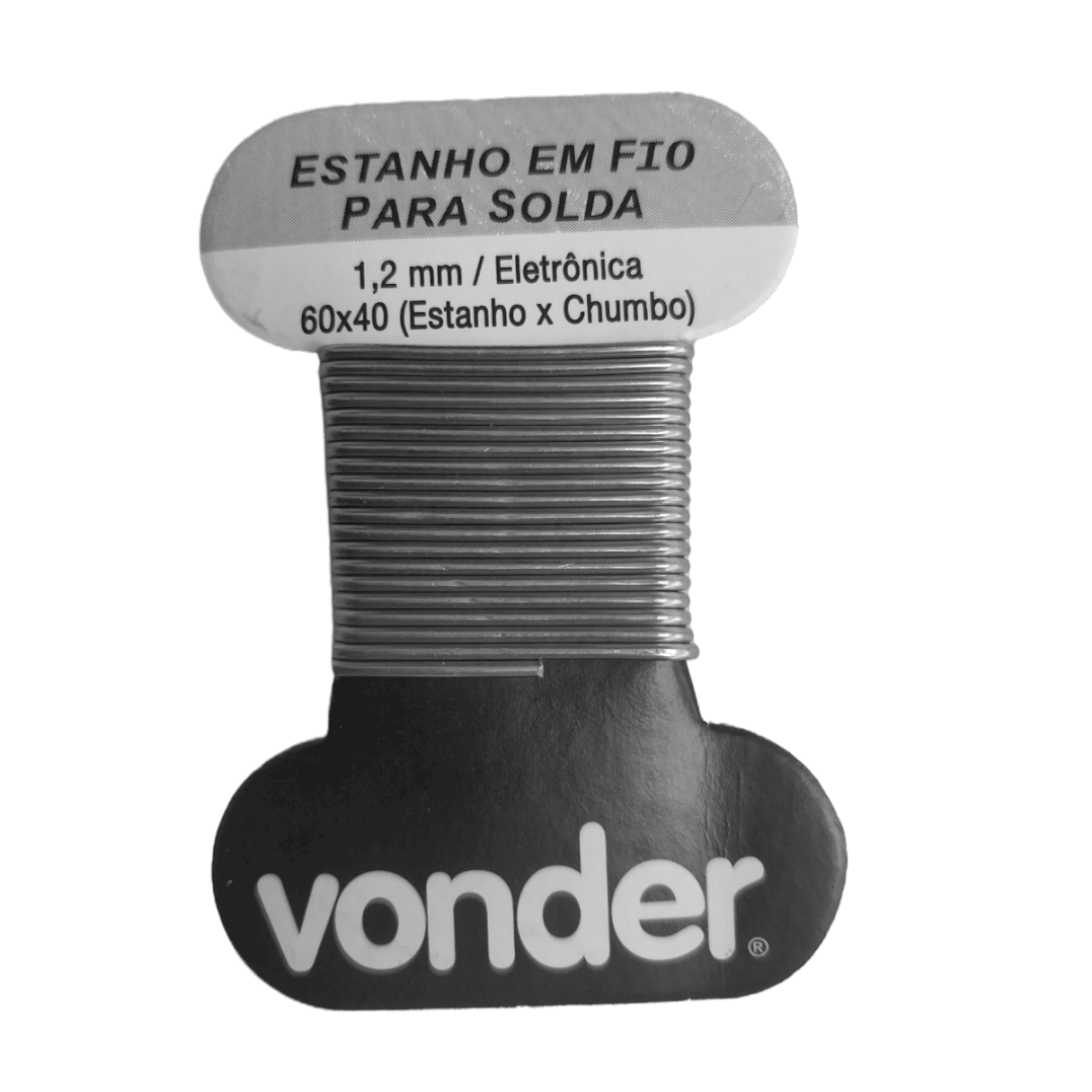 ESTANHO FIO DE SOLDA 1,2MM 60X40 CARTELA COM 2 X 10G VONDER - 2