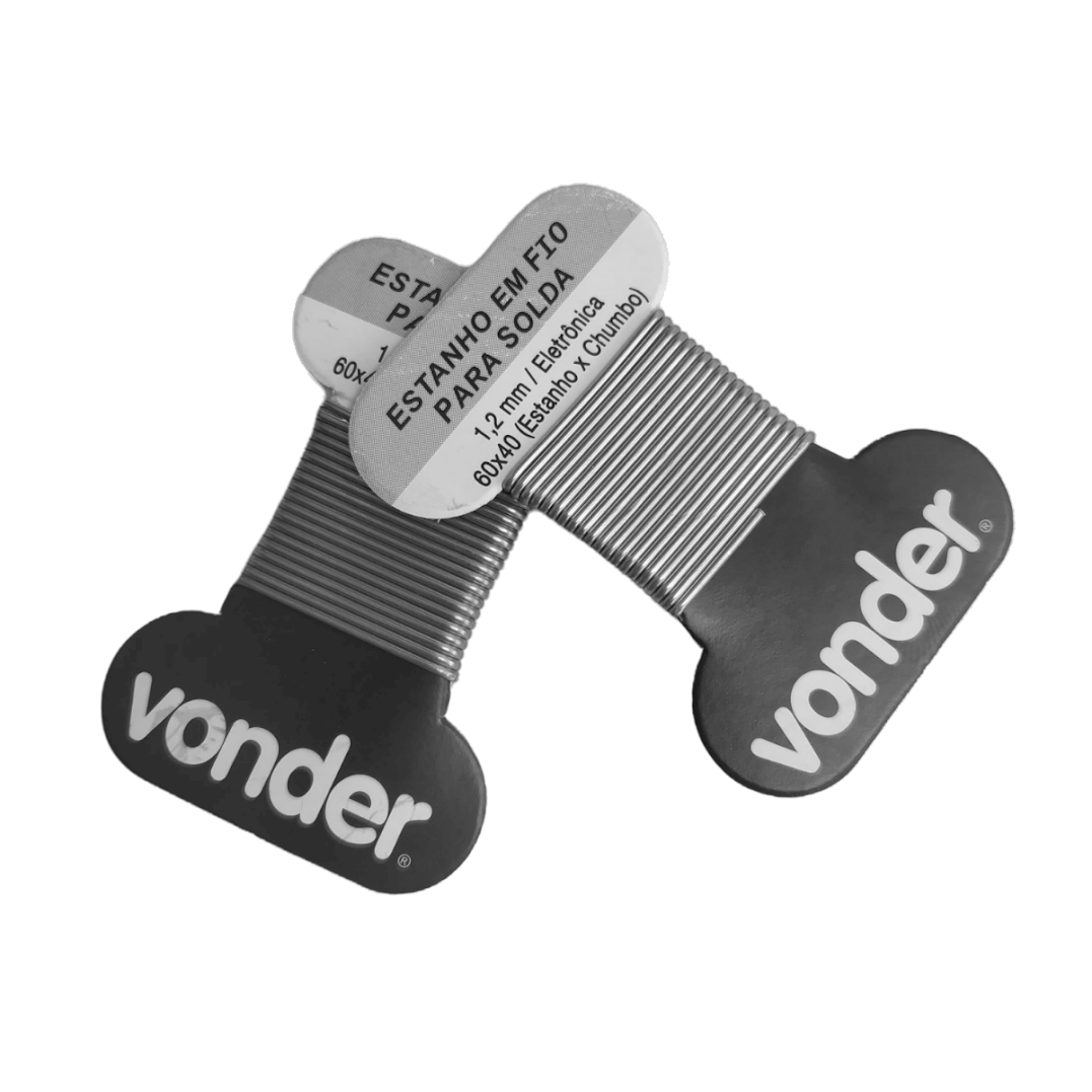 ESTANHO FIO DE SOLDA 1,2MM 60X40 CARTELA COM 2 X 10G VONDER - 6