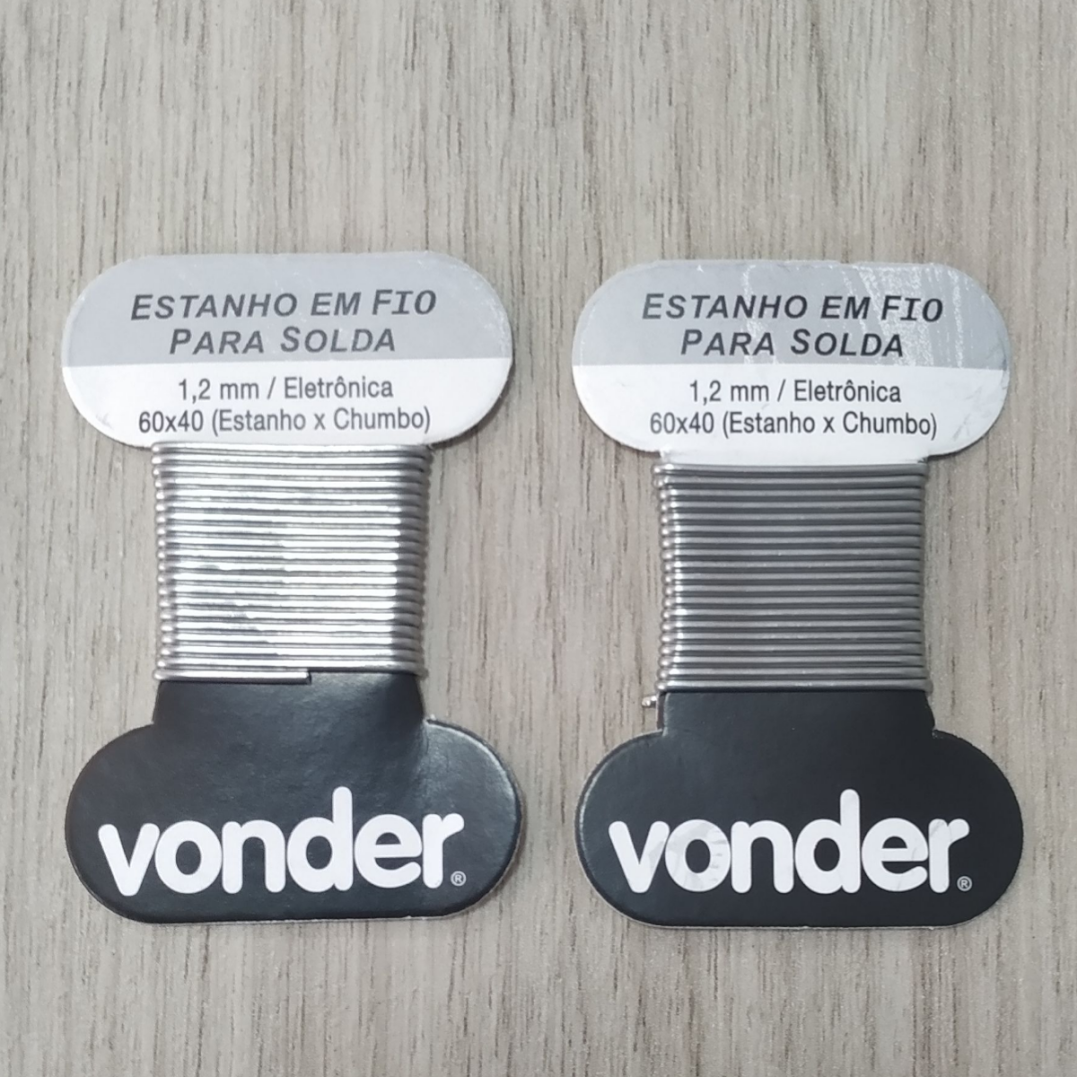 ESTANHO FIO DE SOLDA 1,2MM 60X40 CARTELA COM 2 X 10G VONDER - 4