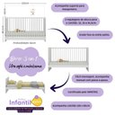 Ver imagem 6 de Berço 3 em 1 com Colchão Incluso e Cômoda 1 Porta 4 Gavetas Sol Multimóveis Mp4752 Branco