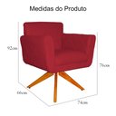 Ver imagem 5 de Poltrona Decorativa Isabela em Tressê Pés Madeira Giratório Suede Vermelho - DS Estofados