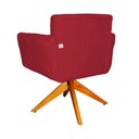 Ver imagem 4 de Poltrona Decorativa Isabela em Tressê Pés Madeira Giratório Suede Vermelho - DS Estofados