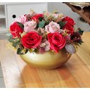 Ver imagem 4 de Arranjo Centro de Mesa Misto Rosas Flores Vermelhas e Vaso