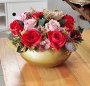 Ver imagem 4 de Arranjo Centro de Mesa Misto Rosas Flores Vermelhas e Vaso