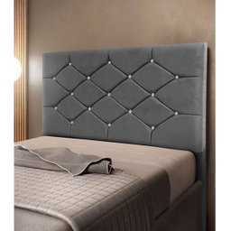 Cabeceira de Cama Box Casal Estofada Kasi New Cinza - 2