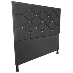 Cabeceira de Cama Box Casal Estofada Kasi New Cinza - 1