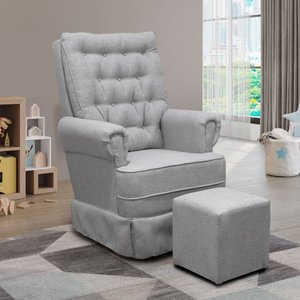 Poltrona de Amamentação Balanço Ellen com Puff - Lg Decor Baby