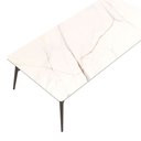 Ver imagem 2 de Mesa Jantar Netuno 10 Lugares 240x120 Cm Pés Madeira Metal Vidro Marmorizado Br