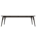 Ver imagem 4 de Mesa Jantar Netuno 10 Lugares 240x120 Cm Pés Madeira Metal Vidro Marmorizado Br
