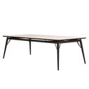 Ver imagem 3 de Mesa Jantar Netuno 10 Lugares 240x120 Cm Pés Madeira Metal Vidro Marmorizado Br