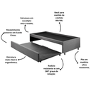 Ver imagem 5 de Bicama Box para Dois Colchões Solteiro 88x188 Suede