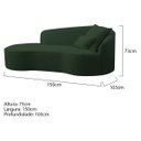 Ver imagem 3 de Divã Recamier Curvo Sala de Estar Recepção Inglaterra 150cm Lado Esquerdo Linho Adj Decor Verde