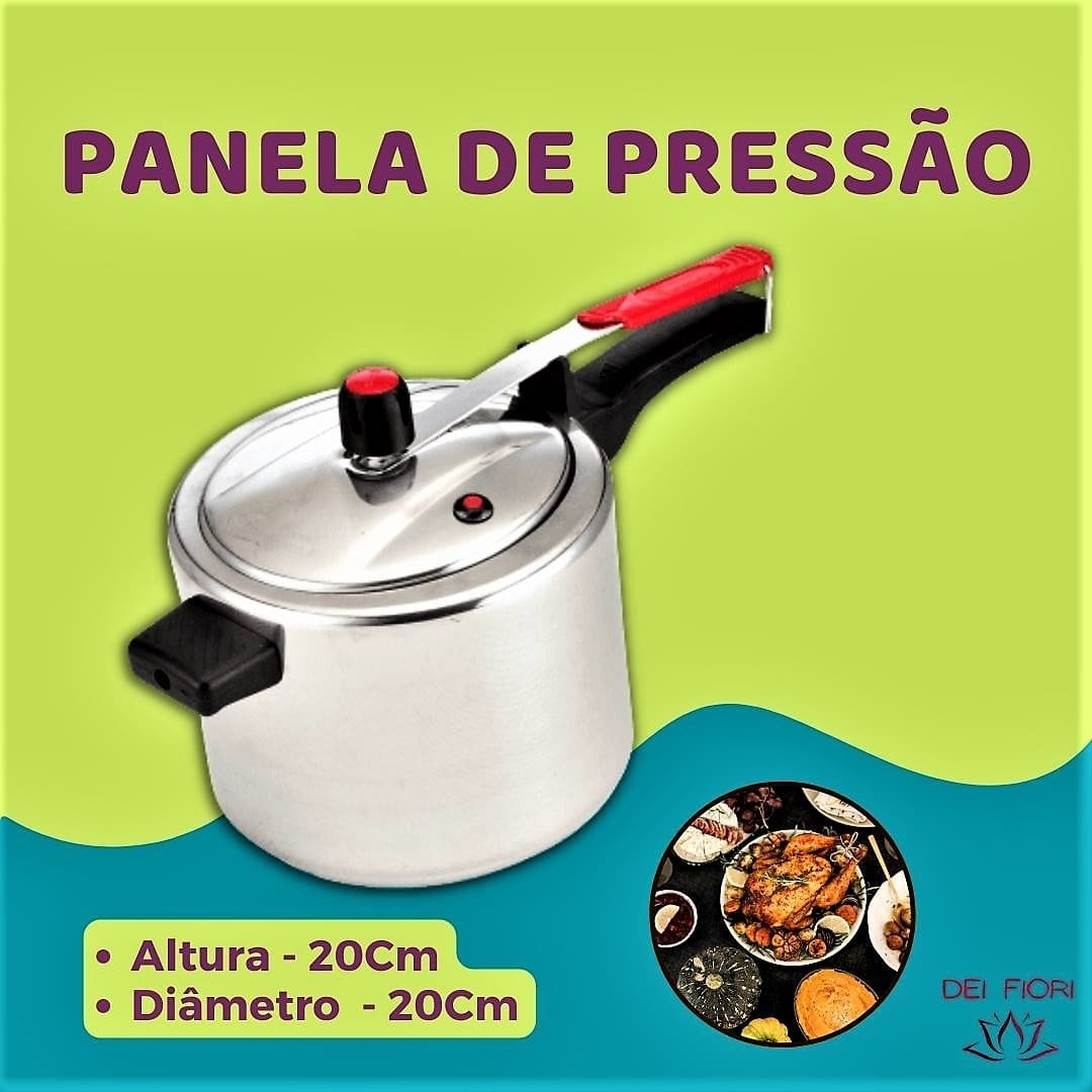 Panela Pressão Fechamento Interno 4,5 Litros Classic Polida Cabo em Baquelite Antitérmico Segura Cor - 3