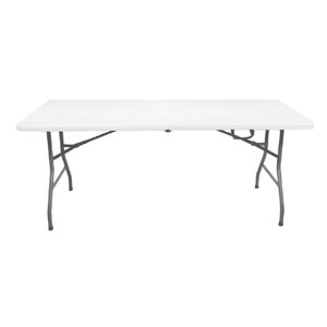 Kit 2 Mesas Picnic Dobrável Vira Maleta Portátil com Alça 1,80m Branca