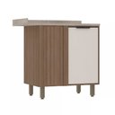 Ver imagem 1 de Balcão Cozinha Canto Reto 1 Porta 95 C/ Tampo - Módulo Cozinha Aspen - Luciane 0405:vanilla / Beige